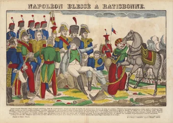 Napoleon Wounded at Regensburg